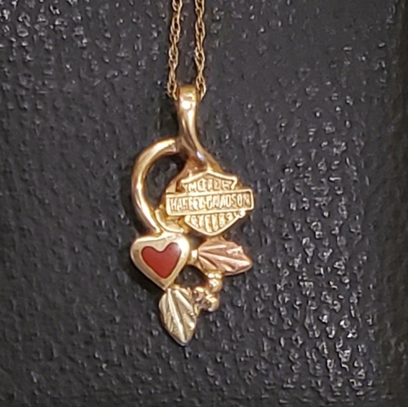 10K Gold Harley Davison Pendant Necklace